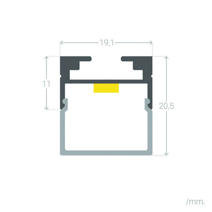 Lumexa Aluminium ophangprofiel 2m voor LED-strip tot 17 mm