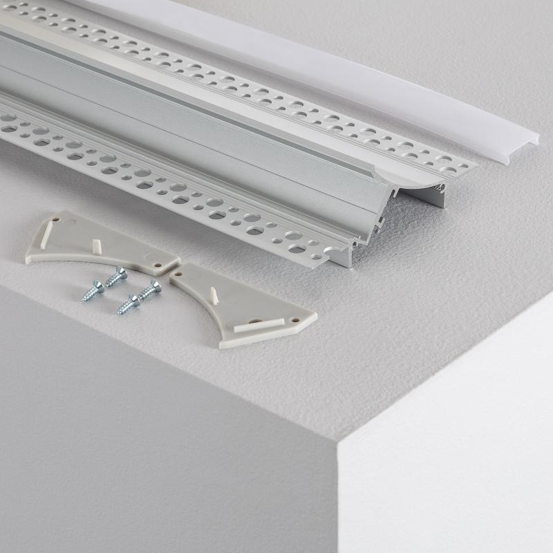 Lumexa Inbouw Aluminium Profiel voor Gips/Gipsplaat met Doorlopende Afdekking Geschikt voor LED-strip tot 20 mm