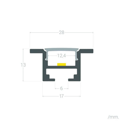 Lumexa Inbouw aluminium plafondprofiel met 1m Clips voor LED-strip tot 12 mm