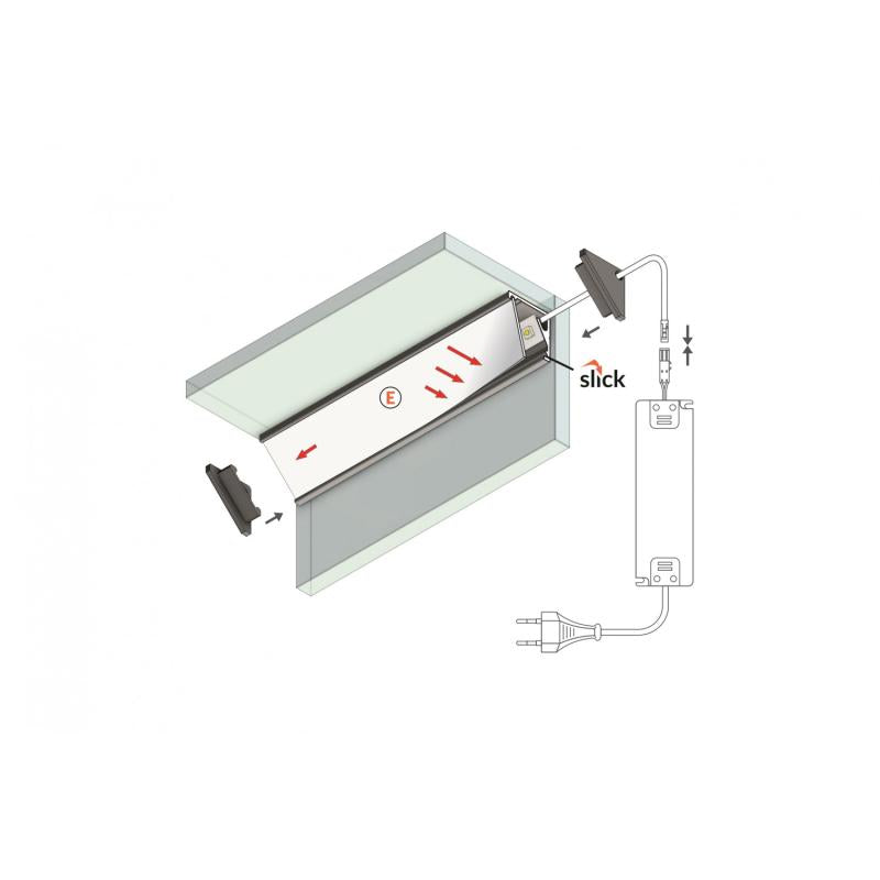 Lumexa Aluminium Hoekprofiel 1m voor LED-strip tot 8 mm