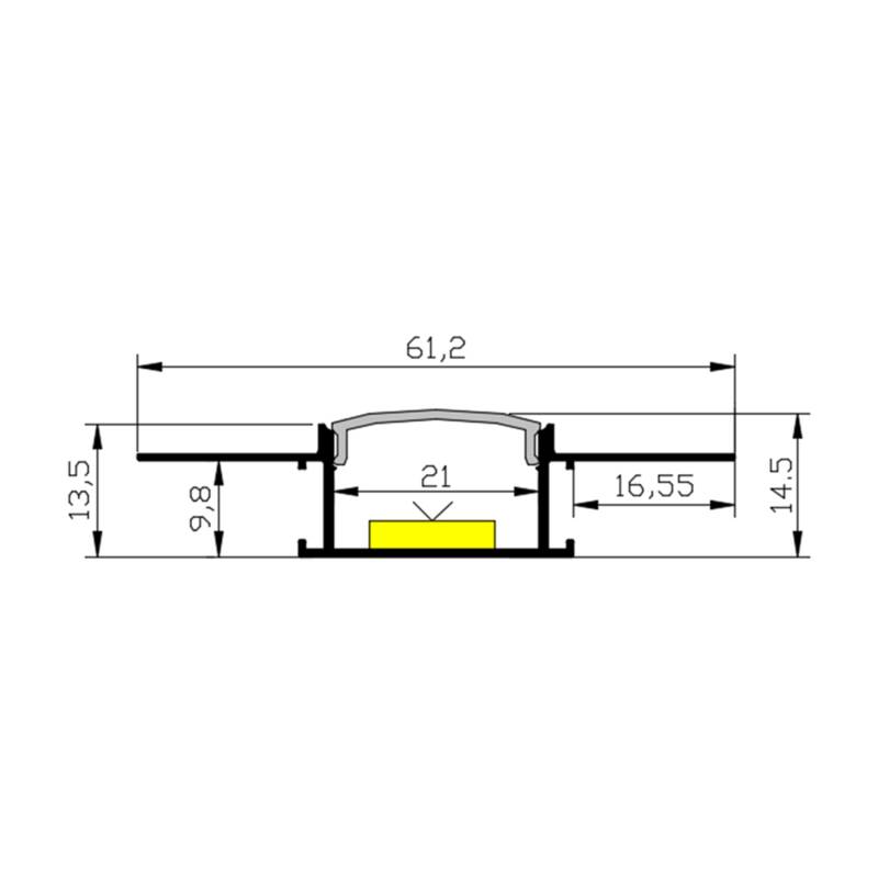 Lumexa Flexibele aluminium profiel integratie voor Gips /Pladur voor LED-strip tot 20 mm