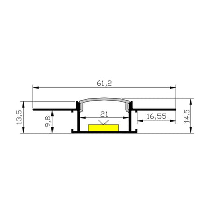 Lumexa Flexibele aluminium profiel integratie voor Gips /Pladur voor LED-strip tot 20 mm