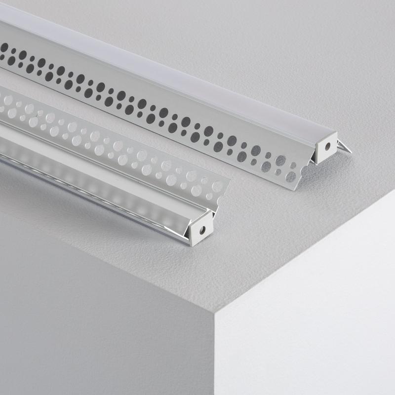 Lumexa Aluminium profiel Pleisterwerk/Pladur integratie voor buitenhoek LED-strip tot 8 mm