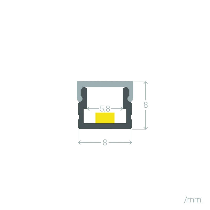 Lumexa Aluminium Profiel Opbouw 2 m voor LED-strip tot 6 mm