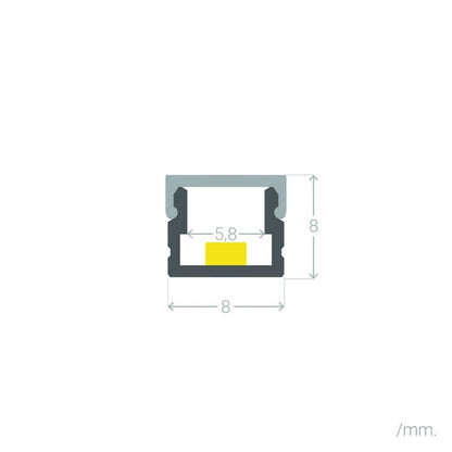 Lumexa Aluminium Profiel Opbouw 2 m voor LED-strip tot 6 mm