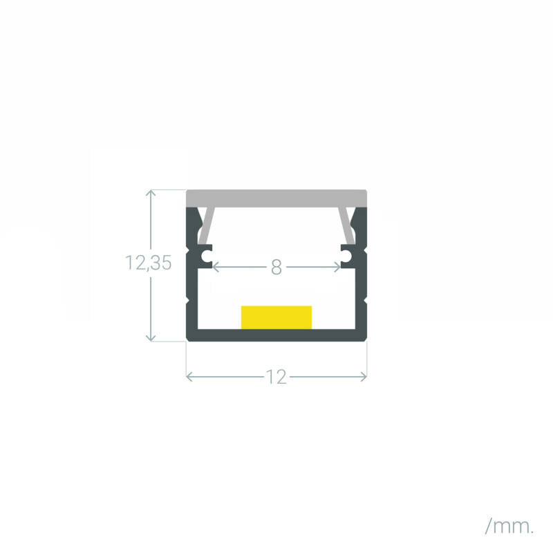 Lumexa Aluminium opbouwprofiel 2m voor LED-strip tot 8 mm