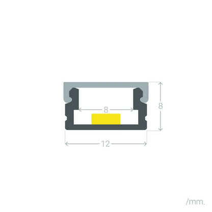 Lumexa Opbouw Profiel Aluminium 2 m voor LED-strip tot 8 mm