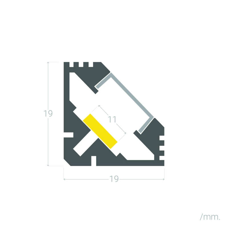 Lumexa Aluminium Profiel Opbouw Hoek 2m voor LED-strip tot 11 mm