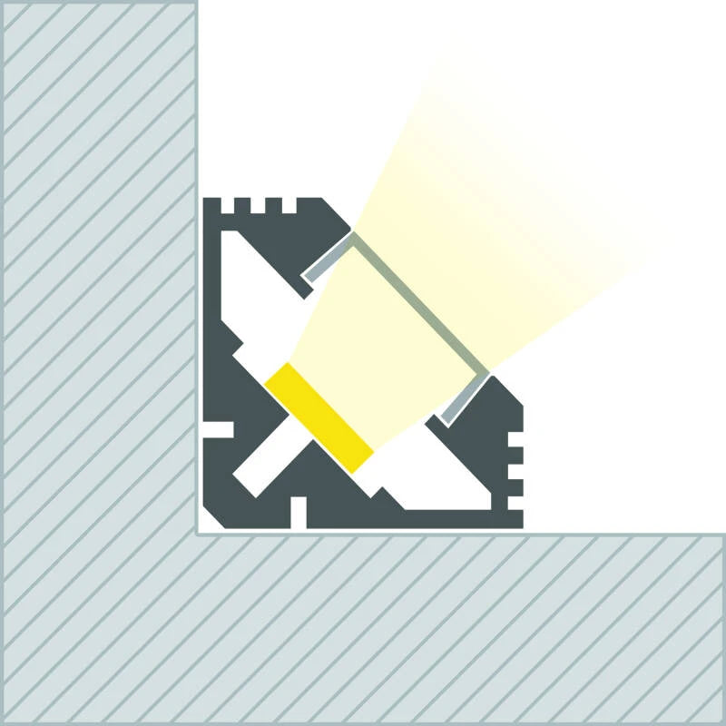 Lumexa Aluminium Profiel Opbouw Hoek 2m voor LED-strip tot 11 mm