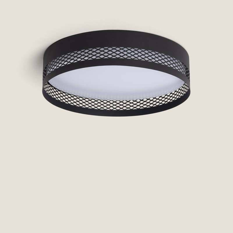 Saskaro plafondlamp rond mat zwart