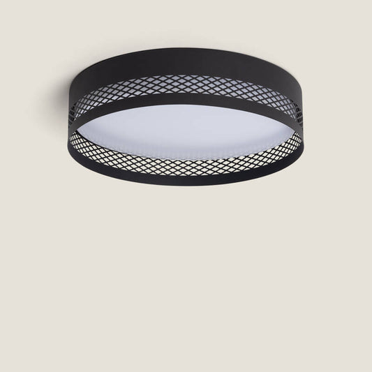 Saskaro plafondlamp rond mat zwart