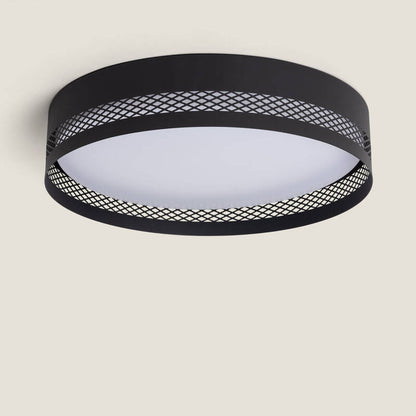 Saskaro L plafondlamp rond mat zwart