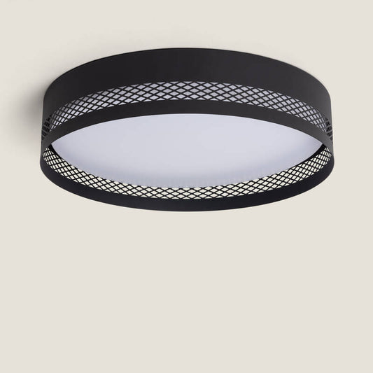 Saskaro L plafondlamp rond mat zwart