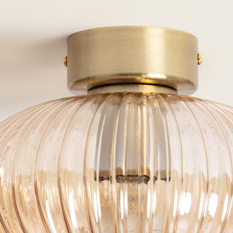 Lumexa Basilaro Plafondlamp Metaal en Glas Amber