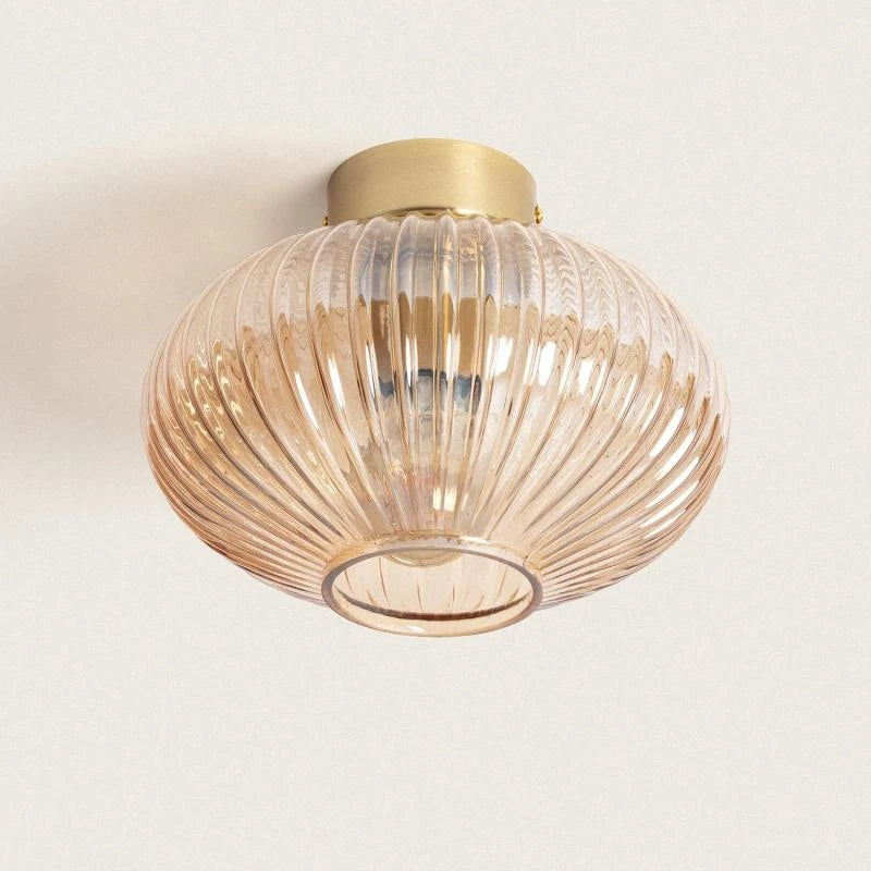 Lumexa Basilaro Plafondlamp Metaal en Glas Amber
