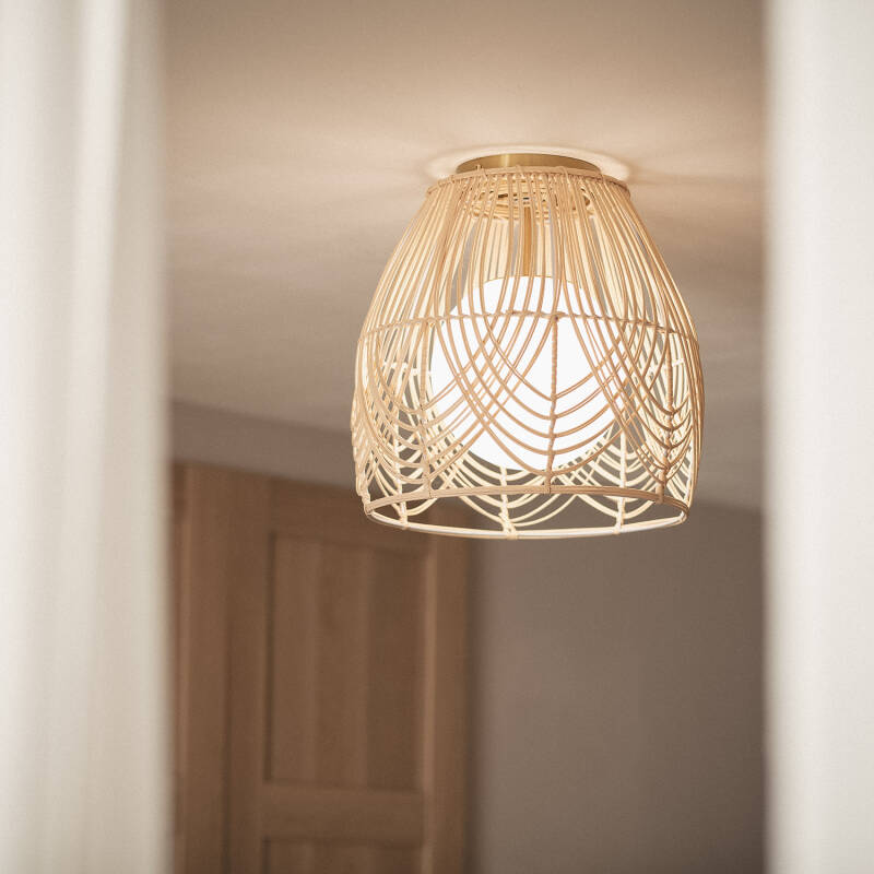 Lumexa Bagrato Plafondlamp Rotan en Glas
