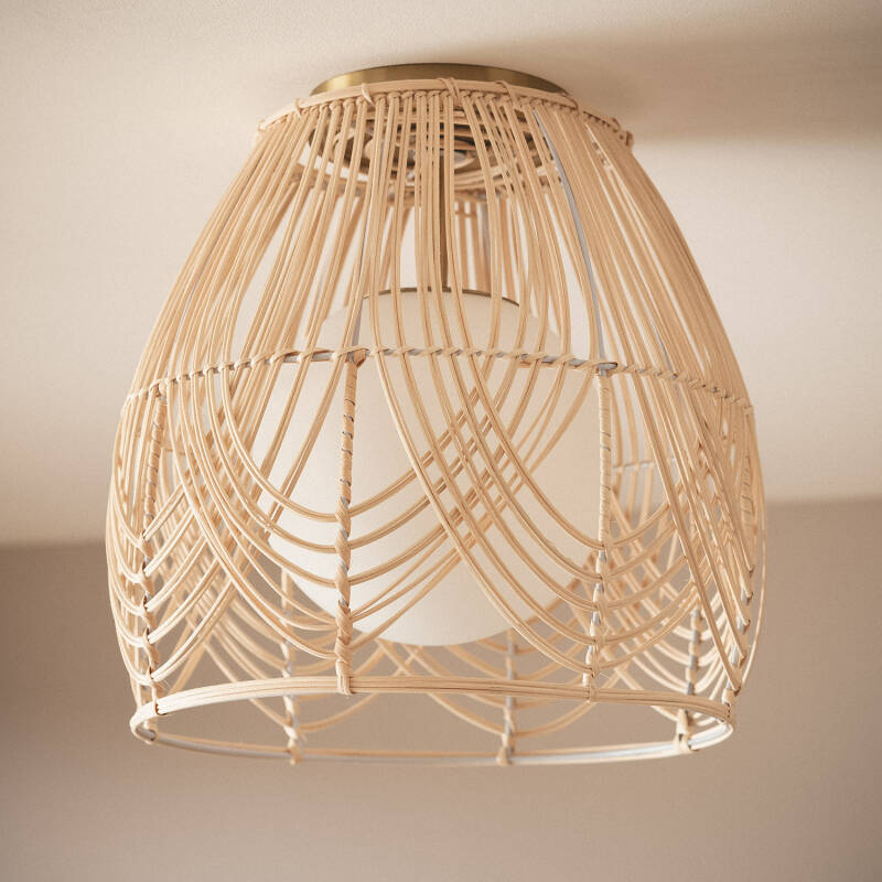 Lumexa Bagrato Plafondlamp Rotan en Glas