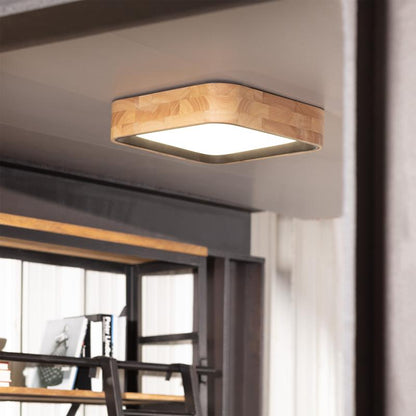 Lumexa Houtivo LED Plafondlamp Vierkant Hout 15W CCT 370x370