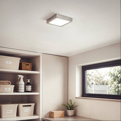 Lumexa Silvano LED Plafondlamp Vierkant Metaal 18W 225x225 Zilver