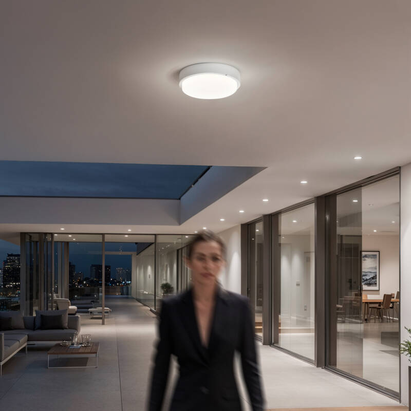 Lumexa Hublaro LED Buiten Plafondlamp Rond 25W met Bewegingssensor IP65