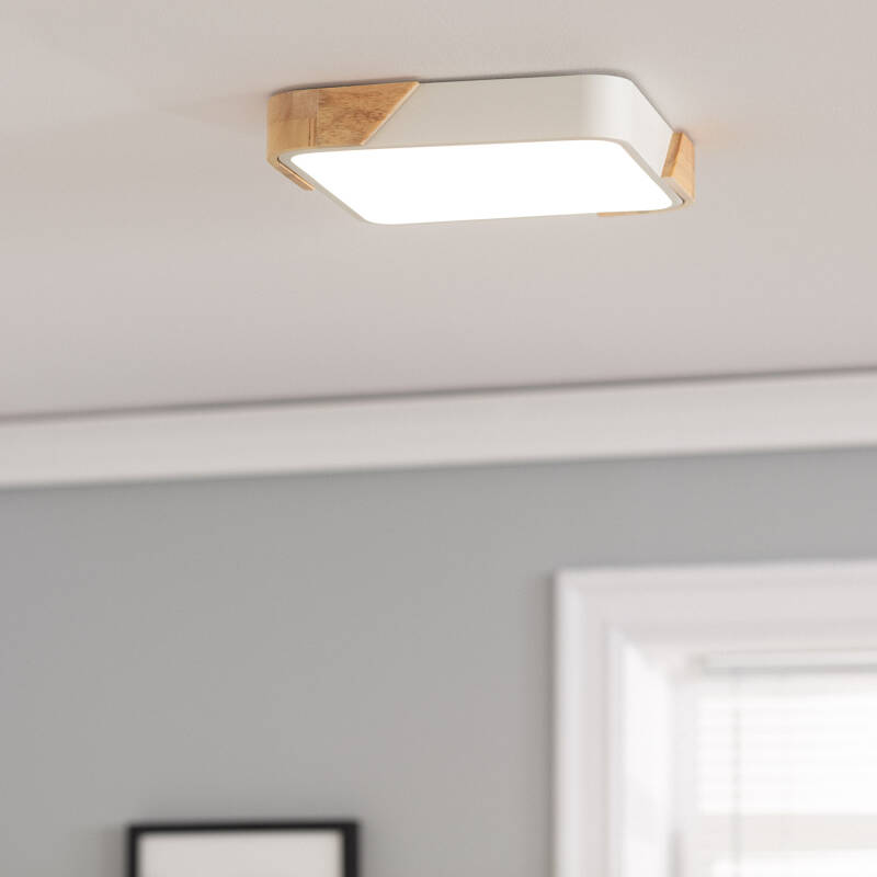 Lumexa Houtivo LED Plafondlamp Vierkant Hout 18W CCT 325x325