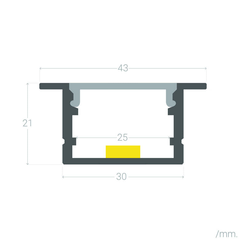 Lumexa Profiel Aluminium inbouw Laag profiel voor LED-strip tot 25 mm
