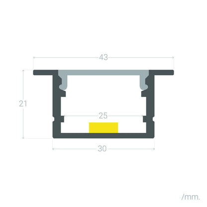 Lumexa Profiel Aluminium inbouw Laag profiel voor LED-strip tot 25 mm
