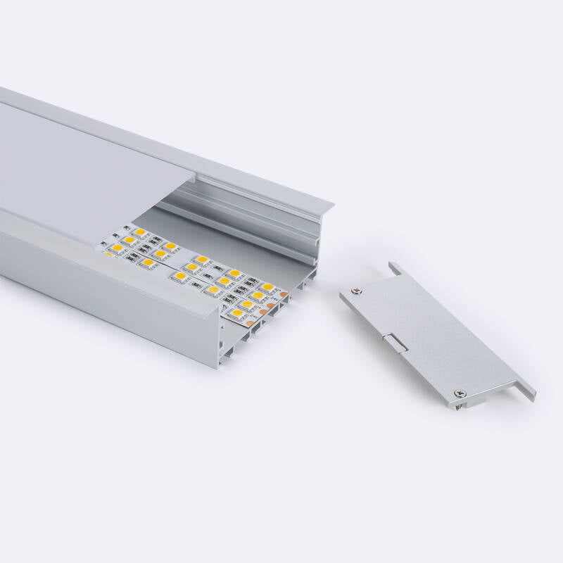 Aluminium profiel inbouw breed | voor LED-strip tot 60mm