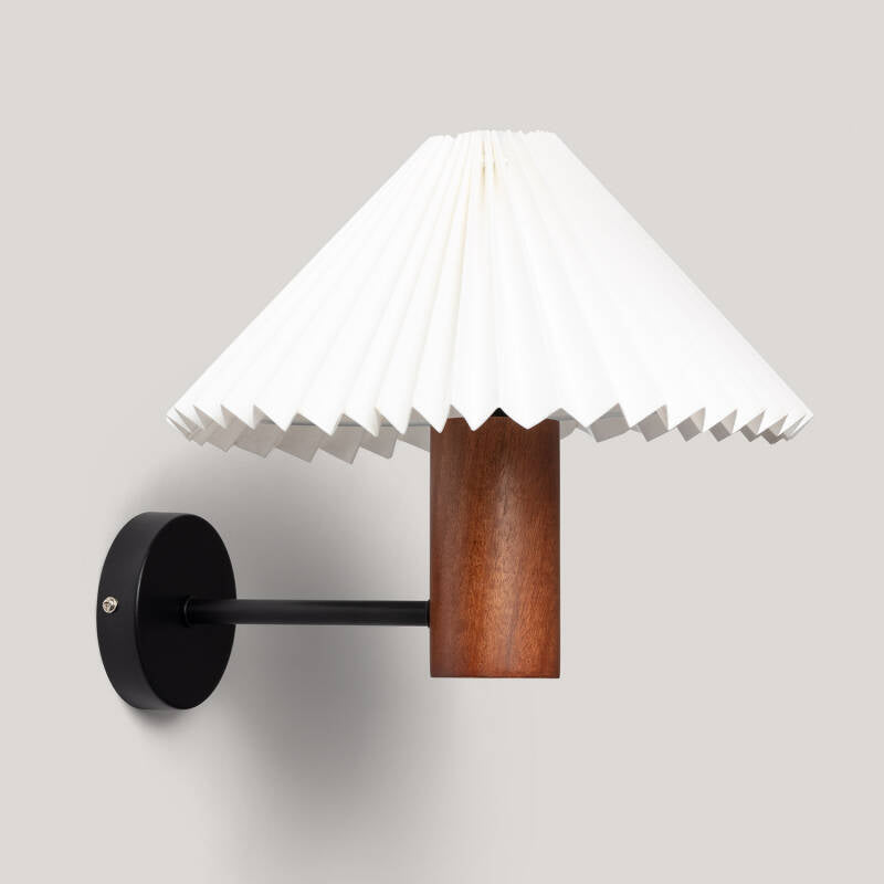 Leonaro wandlamp hout stoffen kap